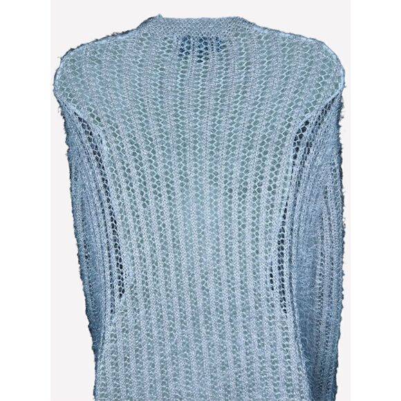 Anthropologie Sunday in Brooklyn Blush Pink Eyelash Open Front Cardigan Size Med - Picture 4 of 6